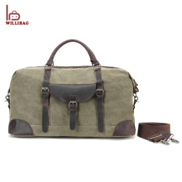 Outdoor Canvas Gym Duffle Tasche Leder Reisetasche Mann